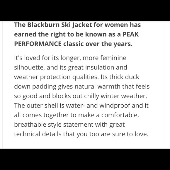 Peak Performance Blackburn Down Jacket Size Small - Picture 7 of 7